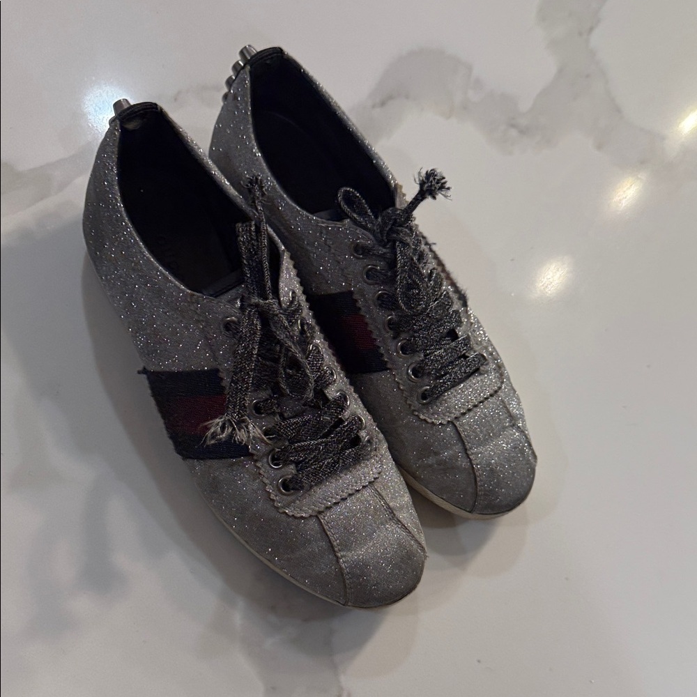 Gucci Glittery Gray Sneakers